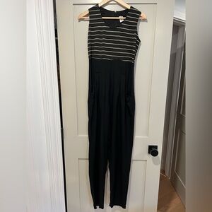 Black and Tan Striped Women's Jumpsuit